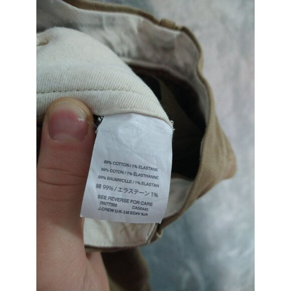 J Crew Pants Mens 32x34 Beige Chino Stretch 484 Flat Front Slim Fit Cotton - Picture 9 of 12
